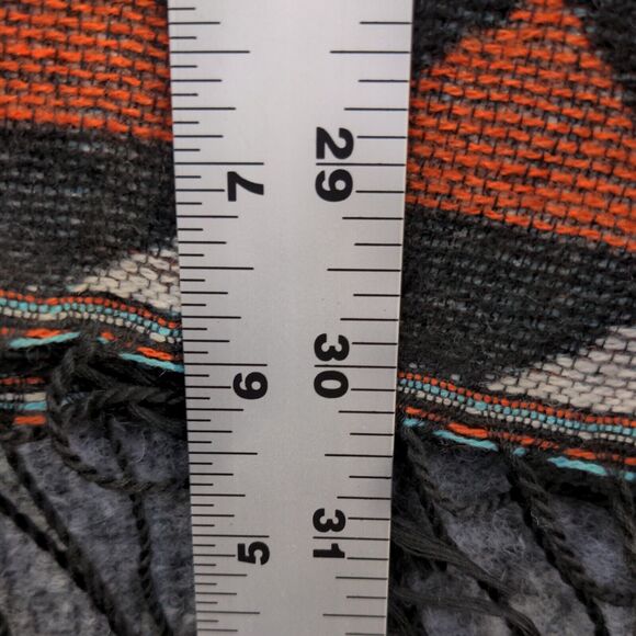 Urban Coco Women's Poncho Cape Sweater Multi Frayed Western Aztec W/Tags - Picture 13 of 14